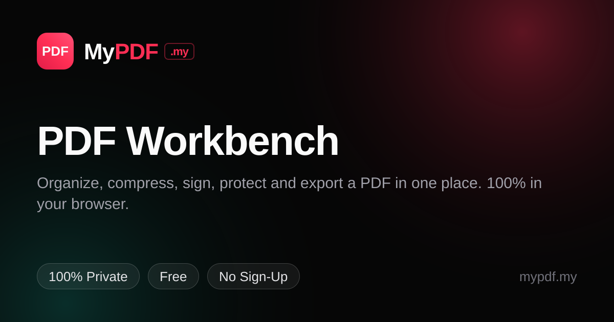 PDF Workbench: Edit, Organize & Convert in One Place | MyPDF.my